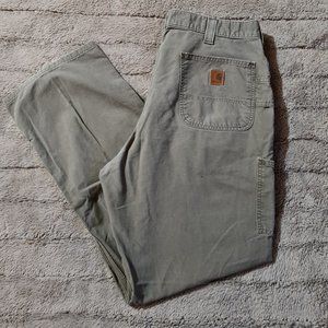 Carhartt Dungaree Fit Canvas Work Pant Size 38x34 Light Brown